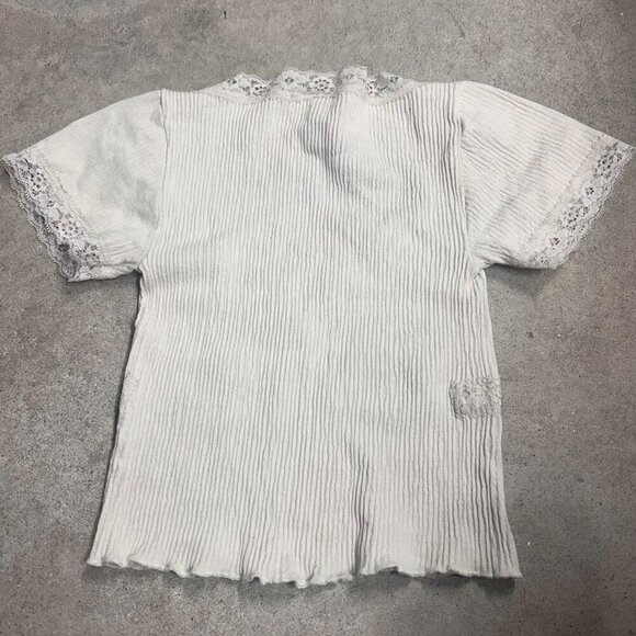 Urban Outfitters BDG Off White Lace Ribbed Crop Top Size Small - Picture 3 of 7